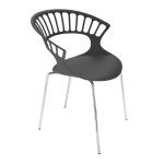 Крісло Papatya Tiara антрацит, база хром