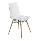 Стілець Papatya X-Treme S Wox прозоро-чистий, ніжки бук натуральний лак