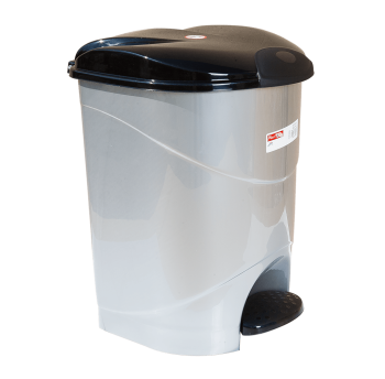 Ведро для мусора с педалью Irak Plastik Bella №2 19л серый металлик