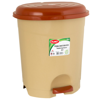 Ведро для мусора с педалью Planet №2 6 л бежевое