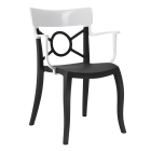 Крісло Papatya Opera-K сидіння чорне, верх білий