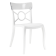 Стілець Papatya Opera-S сидіння біле, верх прозоро-чистий