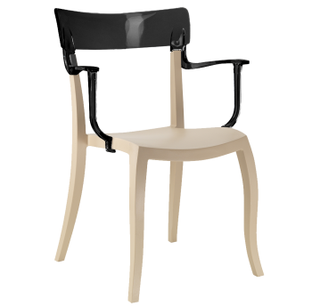 Кресло Papatya Hera-K песочно-бежевое сиденье, верх черный