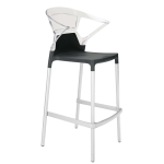 Барне крісло Papatya Ego-K чорне сидіння, верх прозоро-чистий