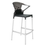 Барне крісло Papatya Ego-K чорне сидіння, верх прозоро-димчастий