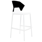 Барний стілець Papatya Ego-S біле сидіння, верх чорний