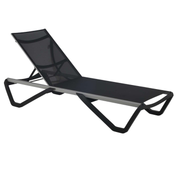 Шезлонг Papatya Wave антрацит 22, сітка антрацит 5700