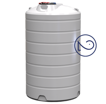 Емкость 4000 л две горловины вертикальная белая