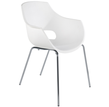 Кресло Papatya Opal-ML PRO белый, ножки хром