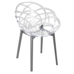 Крісло Papatya Flora прозоро-чисте сидіння, низ антрацит