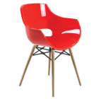 Крісло Papatya Opal-Wox червоне, рама натуральний бук