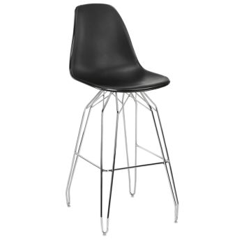 Стул барный Tilia Eos-M ножки металлические хромированные черный - черный