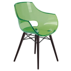 Кресло Papatya Opal-Wox прозрачно-зеленое, рама лакированный бук венге