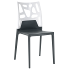 Стул Papatya Ego-Rock антрацит сиденье, верх белый