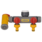 Роздільник двохпотоковий з краном Flow + адаптери 1/2"; 3/4"; 1" HoZelock 2250 