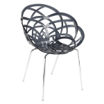 Крісло Papatya Flora-ML прозоро-димчасте сидіння, ніжки хром Крісло Papatya Flora-ML прозоро-димчасте сидіння, ніжки хром