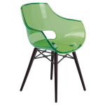 Крісло Papatya Opal-Wox прозоро-зелене, рама лакований бук венге