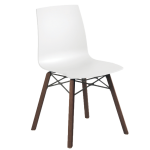 Стілець Papatya X-Treme S Wox Iroko матовий білий, ніжки дерево iroko