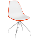 Стілець Tilia Eos-X ніжки металеві хромовані помаранчевий - біла слонова кістка