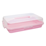 Тортовница прямоугольная розовая