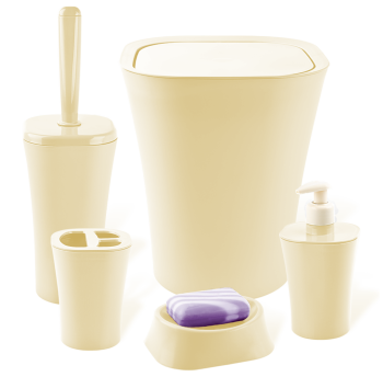 Набор для ванной комнаты Planet Papillon 5 предметов кремовый