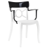 Крісло Papatya Opera-K сидіння біле, верх чорний