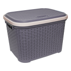 Корзина для белья под ротанг 20 л фиолетовая