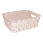 Корзина под ротанг c ручками 2,5 л пудровая