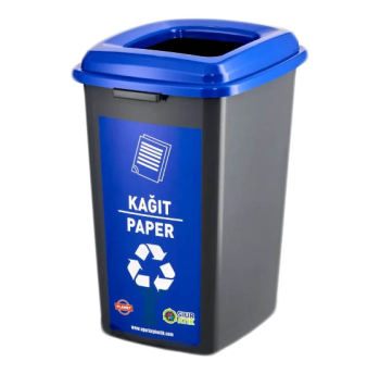 Бак для сортування сміття 50 л Planet "Папір" антрацитовий-синій