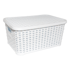 Кошик під ротанг з кришкою 10 л білий