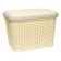 Кошик для білизни під ротанг з кришкою 35 л жовтий