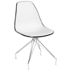 Стул Tilia Eos-X ножки металлические хромированные черный - белая слоновая кость