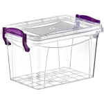 Контейнер на засувках прямокутний глибокий 1 л прозорий Контейнер на засувках прямокутний глибокий 1 л прозорий