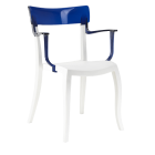 Кресло Papatya Hera-K белое сиденье, верх прозрачно-синий
