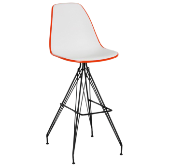 Стул барный Tilia Eos-X ножки металлические крашеные оранжевый - белая слоновая кость