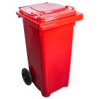 Бак для сміття на колесах з ручкою 120 л червоний
