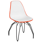 Стілець Tilia Eos-M ніжки металеві фарбовані помаранчевий - біла слонова кістка