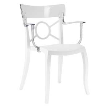 Крісло Papatya Opera-K сидіння біле, верх прозоро-чистий