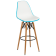 Стілець барний Tilia Eos-V ніжки букові бірюзовий - біла слонова кістка