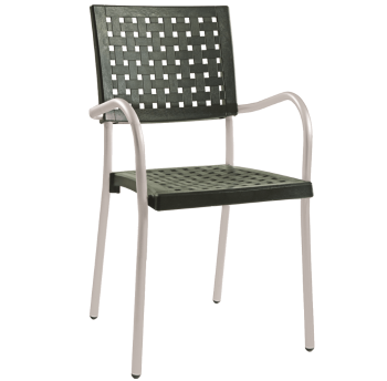 Крісло Papatya Karea темно-зелений, база алюміній