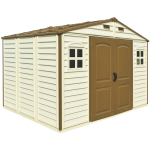 Сарай пластиковий Woodside 325x247x231 см слонова кістка, коричневий дах Сарай пластиковий Woodside 325x247x231 см слонова кістка, коричневий дах