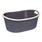 Корзина для белья овальная под ротанг 25 л фиолетовый
