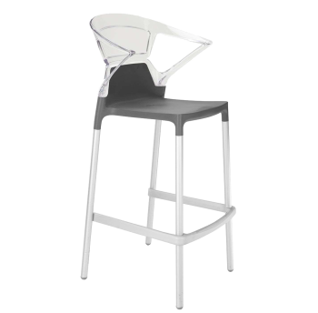 Барне крісло Papatya Ego-K антрацит сидіння, верх прозоро-чистий