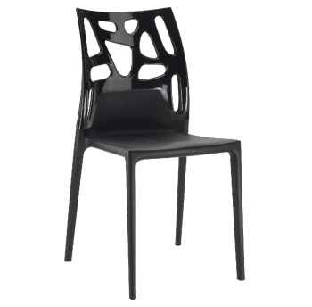 Стул Papatya Ego-Rock черное сиденье, верх черный