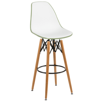 Стул барный Tilia Eos-V ножки буковые хаки - белая слоновая кость