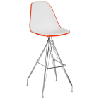 Стілець барний Tilia Eos-X ніжки металеві хромовані помаранчевий - біла слонова кістка