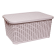 Кошик під ротанг з кришкою 18 л пудровий