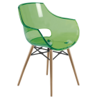 Кресло Papatya Opal-Wox прозрачно-зеленое, рама натуральный бук