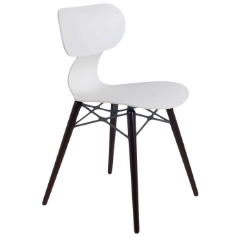 Стул Papatya Yugo-S Wox белый, ножки бук венге лак