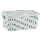 Корзина под ротанг с крышкой 5 л серая